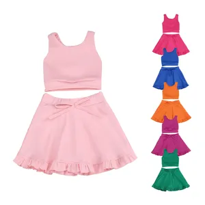 2024 Summer Kids Yoga Wear Athletic Bra Top + Leggings For Kids Girls Suit Custom Design Kids Yoga Set