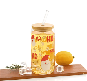 <span class=keywords><strong>Taza</strong></span> de cristal de diseño moderno de 16Oz, <span class=keywords><strong>taza</strong></span> de coque transparente y audaz con pajita de transferencia térmica esmerilada para beber en fiestas - Product Image 2