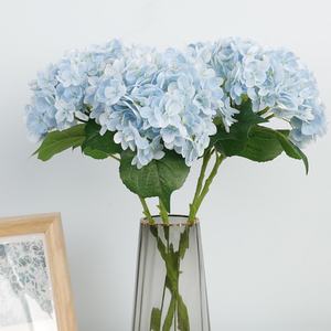 Nouvelle branche d'hortensia artificielle à toucher réaliste pour la décoration de la maison et des mariages, fleurs artificielles en plastique souple - Product Image 1