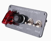 Panneau de commande d'allumage en fibre de carbone pour course automobile, bouton de démarrage du moteur, capot de sécurité rouge pour course