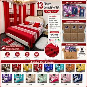 Großhandel 13-teiliges Bettwäsche-Set mit Passenden Vorhängen in Kingsize, Draps et Rideaux pour la Maison - Product Image 3