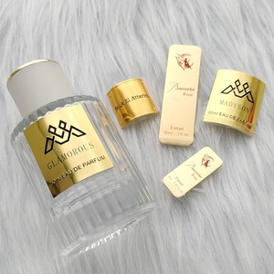 ป้ายโลโก้โลหะอะลูมิเนียมสีทองแบบกำหนดเอง สติกเกอร์ติดฉลากส่วนตัวสำหรับบรรจุภัณฑ์ขวดลิปสติก เครื่องสำอาง และน้ำหอม - Product Image 2