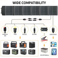 Panneau solaire pliable portable 20V 24V 200W pour station d'alimentation extérieure, camping-car, camping, hors réseau, chargeur solaire pliable