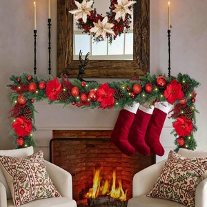 Luxuriöse Weihnachtsdekorationen PE-Rattan-Kränze Halbhandgefertigt Europäisch-Amerikanisch für Türen Schaufenster-Dekorationen Grenzüberschreitende Angebote - Product Image 3