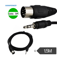 OEM usine Din 7 broches mâle à 3.5mm 1/8 pouces mâle câble Audio stéréo MIDI 7 broches à 3.5mm câble AUX