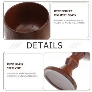 Copa de Vino Vintage de Madera, Copa para Beber Agua, Cáliz de Comunión, Accesorios de Cocina, Vajilla, Regalo - Product Image 5