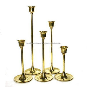 Juego de portavelas votivo de aluminio chapado en oro moderno hecho a mano de 2 diseño único en relieve para mesa de buena calidad para Pascua - Product Image 4