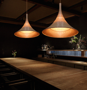 Lampe en bambou tissé à la main chinoise, restaurant moderne, hôtel, salon familial, grenier, rétro, lampe suspendue en <span class=keywords><strong>paille</strong></span> personnalisée - Product Image 4