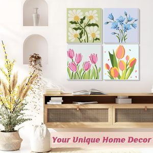 Kit Pittura a Numeri di Fiori all'Ingrosso per Adulti - Set Completo di Tela per Dipingere a Numeri Personalizzato, Decorazione Fai-da-Te - Product Image 4