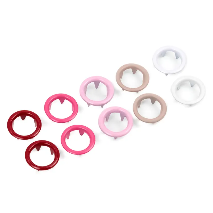 Garment accessories custom color brass ring baby 9.5mm prong press sutd five claw button metal prong snap button