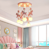 Lampe de plafond moderne et créative pour chambre d'enfant, motif licorne, princesse et prince, pour garçons et filles