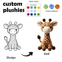Jouet en peluche animal ours, girafe, accessoire d'anniversaire, conçu ODM OEM, avec doublure en maille et rembourrage en coton PP, en sac OPP, anti-stress, 15-20cm