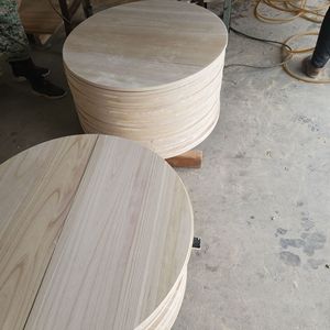 Round Paulownia Wood Tabletop Foldable Outdoor <b>Picnic</b> <b>Table</b> Simple <b>Portable</b> Solid Wood Board Customizable Size Shandong Origin - Product Image 3