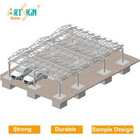 Système d'abri d'auto solaire prix d'usine OEM systèmes de rayonnage solaire au sol en acier Kit d'installation d'abri d'auto pour panneaux PV | Signe d'art