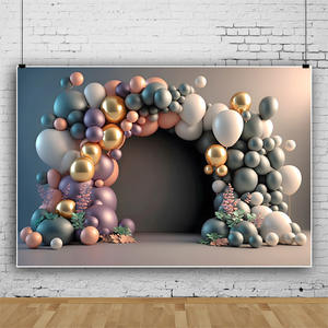 Photography <strong>Background</strong> 3D Colorful Balloon <strong>Child</strong> Birthday Party Decor Family Photocall <strong>Photo</strong> Studio Photorealistic Fabric - Product Image 6