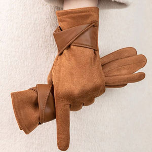 OEM Wholesale High Quality Suede <b>Gloves</b> Classical Design Windproof Fashion Warm Winter <b>Mitten</b> Full Finger for Women - Product Image 6