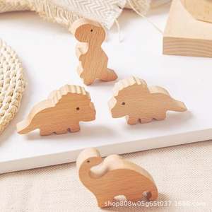 Wooden Dinosaur Wall Hooks Natural Color Eco-Friendly Solid Wood <strong>Childrens</strong> Room Coat <strong>Hanger</strong> For Boy Girl - Product Image 4