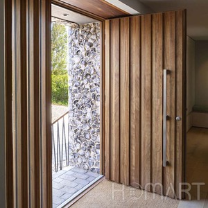 Sculpture sur bois 3D Design de sécurité Porte extérieure en acier blindé antivol Porte d'entrée principale - Product Image 3