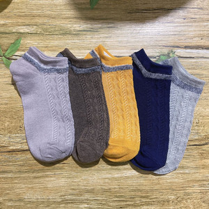Women Ankle Socks Solid Color Breathable Sweat Absorbing Polyester Fiber Casual Wear - Product Image 2