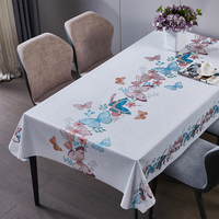 Nappe Rectangulaire Jetable en PVC Tissé Imprimé Flamant Rose Blanc Luxe Platine RNPT, Anti-Rayures, Imperméable, pour Mariages et Fêtes