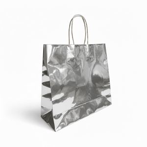 Bolsas de Papel Recubiertas con Logotipo Personalizado, Ecológicas y Asépticas de Fábrica LH, con Cinta Laminada para Empaque de Supermercados y Tiendas de Ropa - Product Image 5