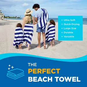 Custom Premium Quality 100% Cotton Terry Striped Oversize Quick Dry Luxury Yarn-dyed Swimming Bath Beach Towel