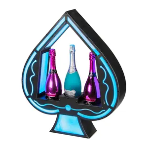 CE of spade-presentador de botellas acrílico LED, soporte de exhibición para licor, vodka, vino, Tequila, champán, whisky, Ron y cerveza