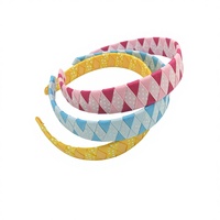 Bandeau pour enfants en ruban tissé gros-grain à pois, 4 cm de large, accessoire de cheveux pour fête (emballage carton)