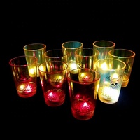 Verres à boisson pour bar d'Halloween, verres en plastique activés par le liquide, verres à LED clignotants en cristal