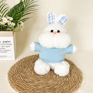 Peluche Lapin Doux et Adorable, Poupée en Peluche Lapin à Carreaux, Souvenir, Vente en Gros, Logo Personnalisé Disponible - Product Image 6