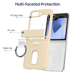Estuche protector de anillo con ranura para tarjeta mate de lujo para <span class=keywords><strong>Samsung</strong></span> <span class=keywords><strong>Galaxy</strong></span> <span class=keywords><strong>Z</strong></span> <span class=keywords><strong>Flip</strong></span> 6 <span class=keywords><strong>5</strong></span> Bisagra plegable Estuche rígido para PC a prueba de golpes - Product Image 5