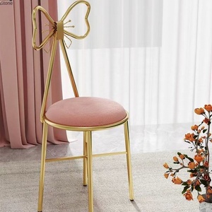 <span class=keywords><strong>Taburete</strong></span> de maquillaje de estilo <span class=keywords><strong>mariposa</strong></span> de lujo, silla de tienda de arte de uñas a la moda, sillas de boda de Metal, taburetes de salón para niñas, princesa - Product Image 3