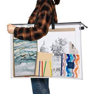 Promotional Art Drawing Packing Transparent Portfolio PVC Handle <b>Document</b> <b>Bag</b> - Product Image 1