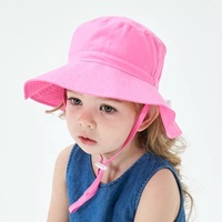 Sombrero de Bebé Tipo Bucket 100% Poliéster, Transpirable, con Protección UV, con Cordón, para Deportes, Viajes, Ciclismo, Casual (Dibujos Animados)