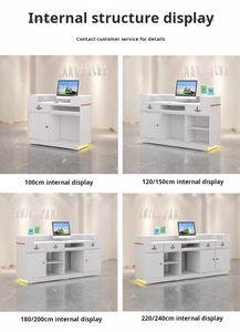 Quầy lễ tân cho tiệm làm đẹp, spa, khách sạn, văn phòng, quầy lễ tân hiện đại, thiết kế tùy chỉnh với đèn LED - Product Image 4