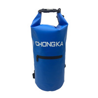 Venta al por mayor logotipo personalizado 2l 3l 5l 10l 15l 20l 25l 30l deporte al aire libre impermeable bolsa seca con 2 correas