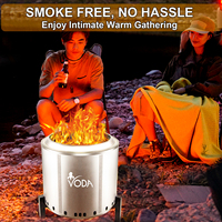 Cuisinière d'extérieur portable sans fumée en acier inoxydable pour barbecue Foyer de camping en bois