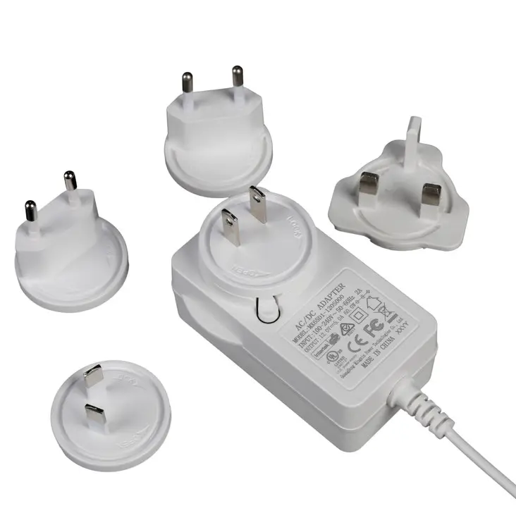 wall mount type multi plug 60w ac dc 19v 24v 36v 12v 5a interchangeable power adapter for travel