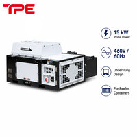 Groupe électrogène diesel 460V à suspension, triphasé 15 kW, prêt pour un fonctionnement 24/7, refroidi par eau, pour conteneur frigorifique