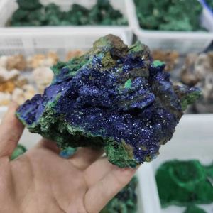 Nuovi Arrivi: Cluster di Azurite e Malachite Grezza Naturale di Alta Qualità - Campioni di Cristalli Minerali - Product Image 5