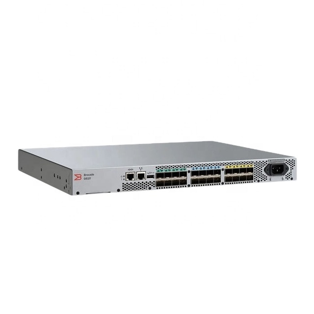 Brand New 24-Port 32GB Fibre Channel SAN Switch BR-G610-8-32G-0 Brocade G610 Industrial Network Switch with POE SNMP QoS-Stock