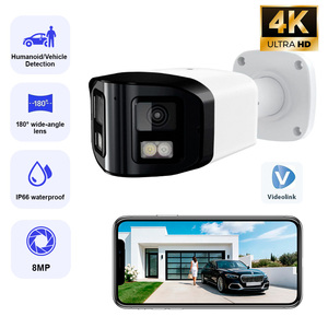 Caméra POE <span class=keywords><strong>KERUI</strong></span> 4/8MP 180 °   Caméra réseau grand angle 4K à double objectif, détection humaine et de véhicules, surveillance de sécurité domestique, version couleur - Product Image 1