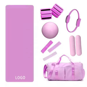 Kit de fitness personnalisé avec logo : ballon de yoga, anneau de Pilates, poids de cheville en silicone, bande de résistance pour étirements, kit de Pilates - Product Image 6