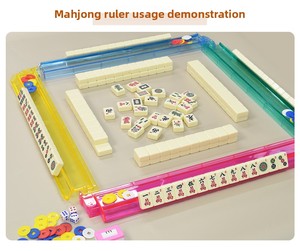 HaloOne Organiseur de tuiles de Mahjong américain de 18 pouces 2-en-1 avec poussoir et support pour cartes, en matériau PS écologique - Product Image 5