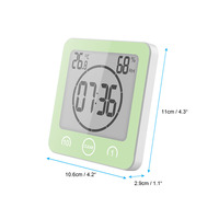 Jam Digital LCD Tahan Air Kontrol Sentuh Timer Alarm Jam Dinding Kamar Mandi dengan Pengukur Kelembapan dan Suhu
