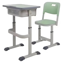 Ensemble de chaise et de bureau d'écolier ergonomique, moderne, durable, écologique, en métal, réglable en hauteur, de haute qualité, couleur personnalisée, ISO