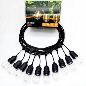 Guirlandes lumineuses LED <span class=keywords><strong>12</strong></span> <span class=keywords><strong>volts</strong></span> S14 avec boîtier en polycarbonate, lampes homologuées CE ROHS, indice <span class=keywords><strong>de</strong></span> protection IP65, résistantes à l'eau, incassables, pour terrasse - Product Image 1