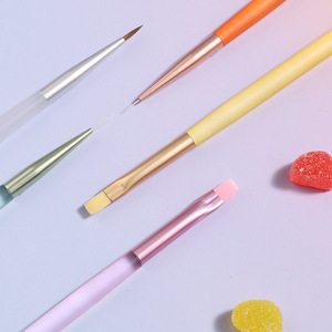 Ensemble de pinceaux flexibles en nylon pour nail art, tubes en cuivre, anti-chute, pour stylos gel, usage professionnel en salon de manucure - Product Image 1
