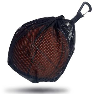 Portable Single <b>Drawstring</b> Mesh Ball Basketball Bag with Buckle Volleyball Storage Sports Soccer Football Bag with Zipper Pocket - Product Image 1