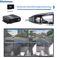 Richmor Mdvr 4ch Sd Enregistreur de conduite de voiture, boîte noire, 4 caméras miniatures, système Mdvr mobile Dvr